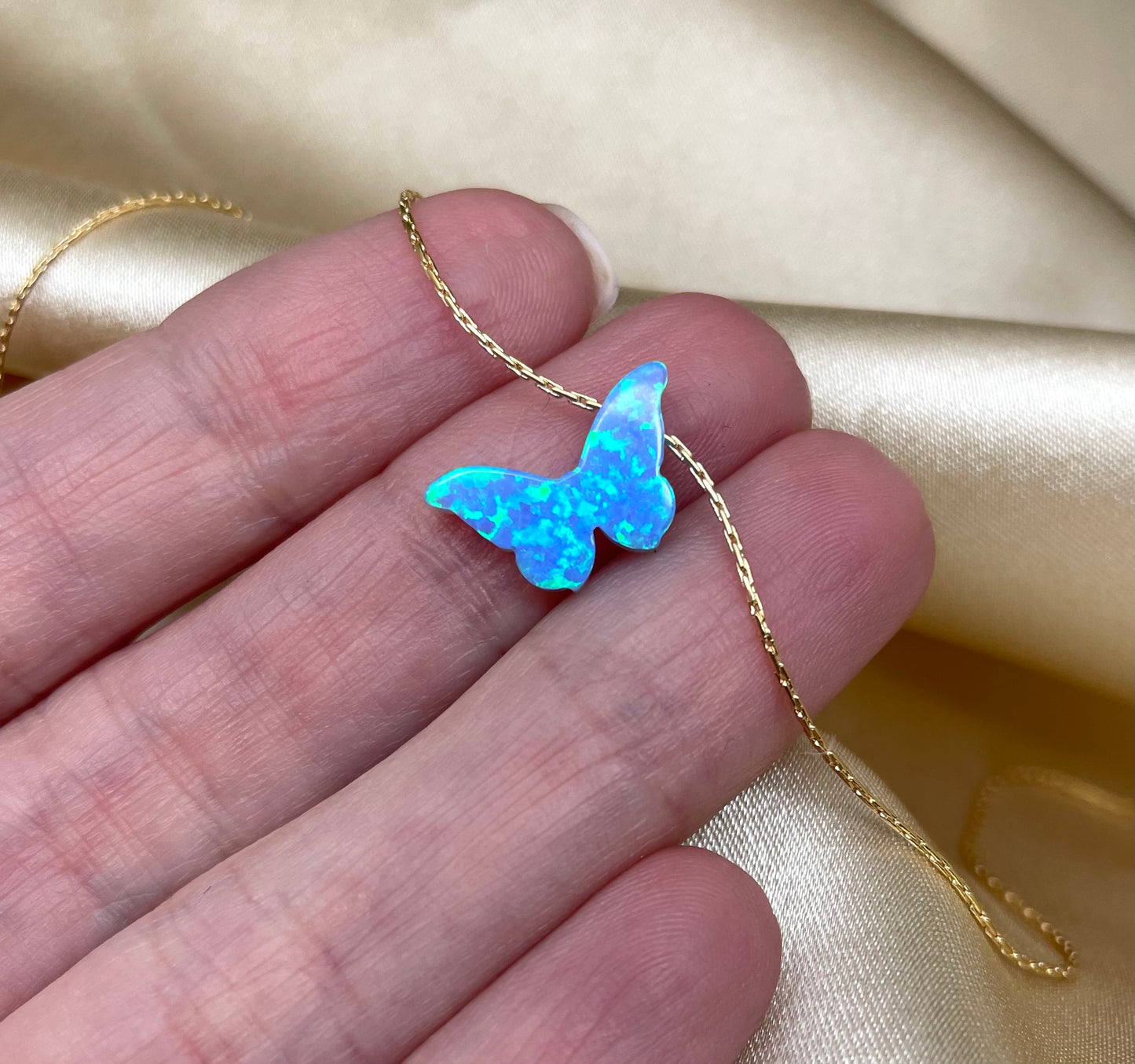 Opal Butterfly Necklace - 12 mesmerizing colors - OpaLandJewelry