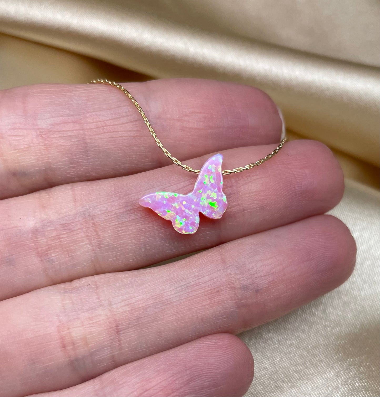 Opal Butterfly Necklace - 12 mesmerizing colors - OpaLandJewelry