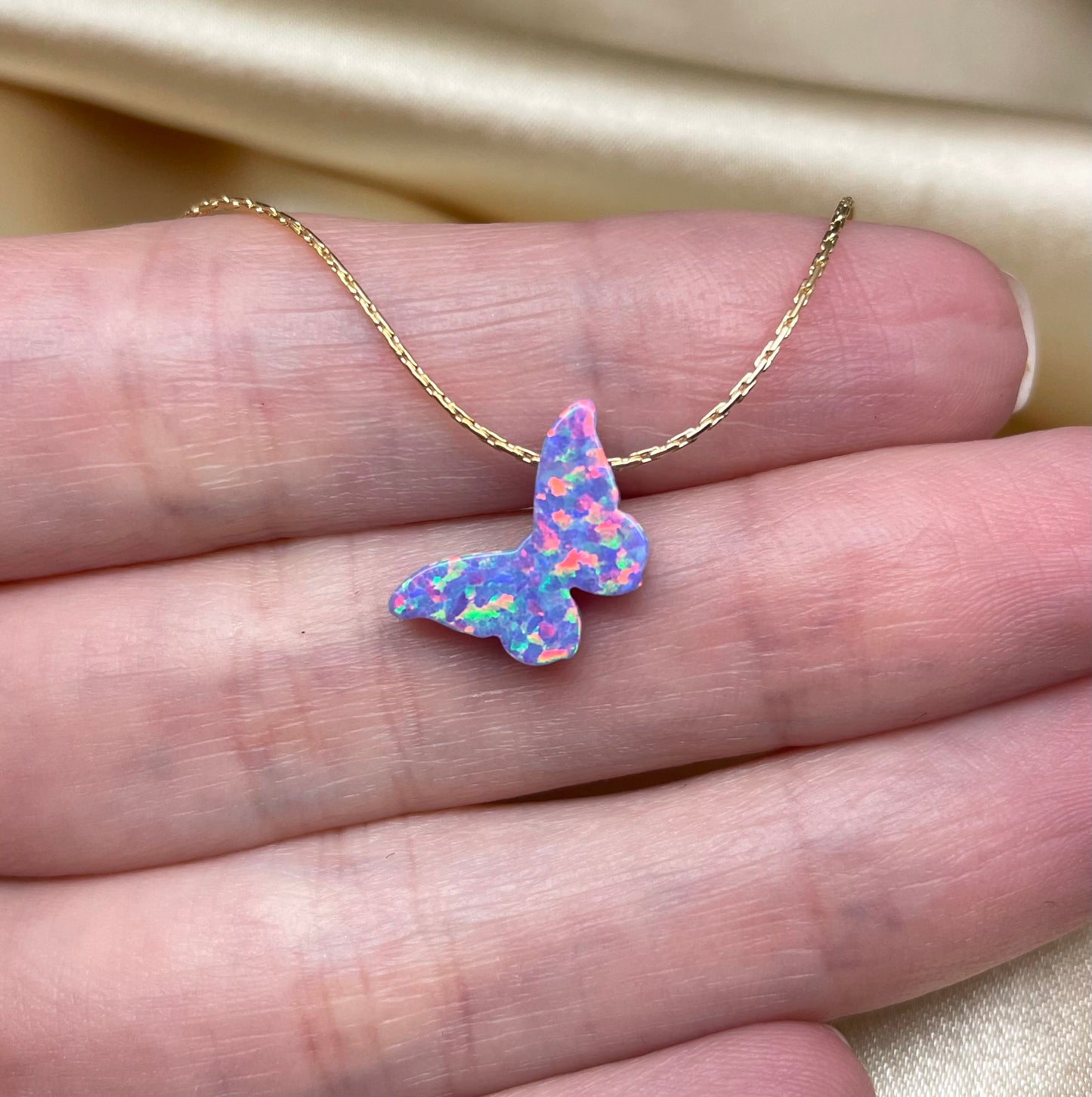 Opal Butterfly Necklace - 12 mesmerizing colors - OpaLandJewelry