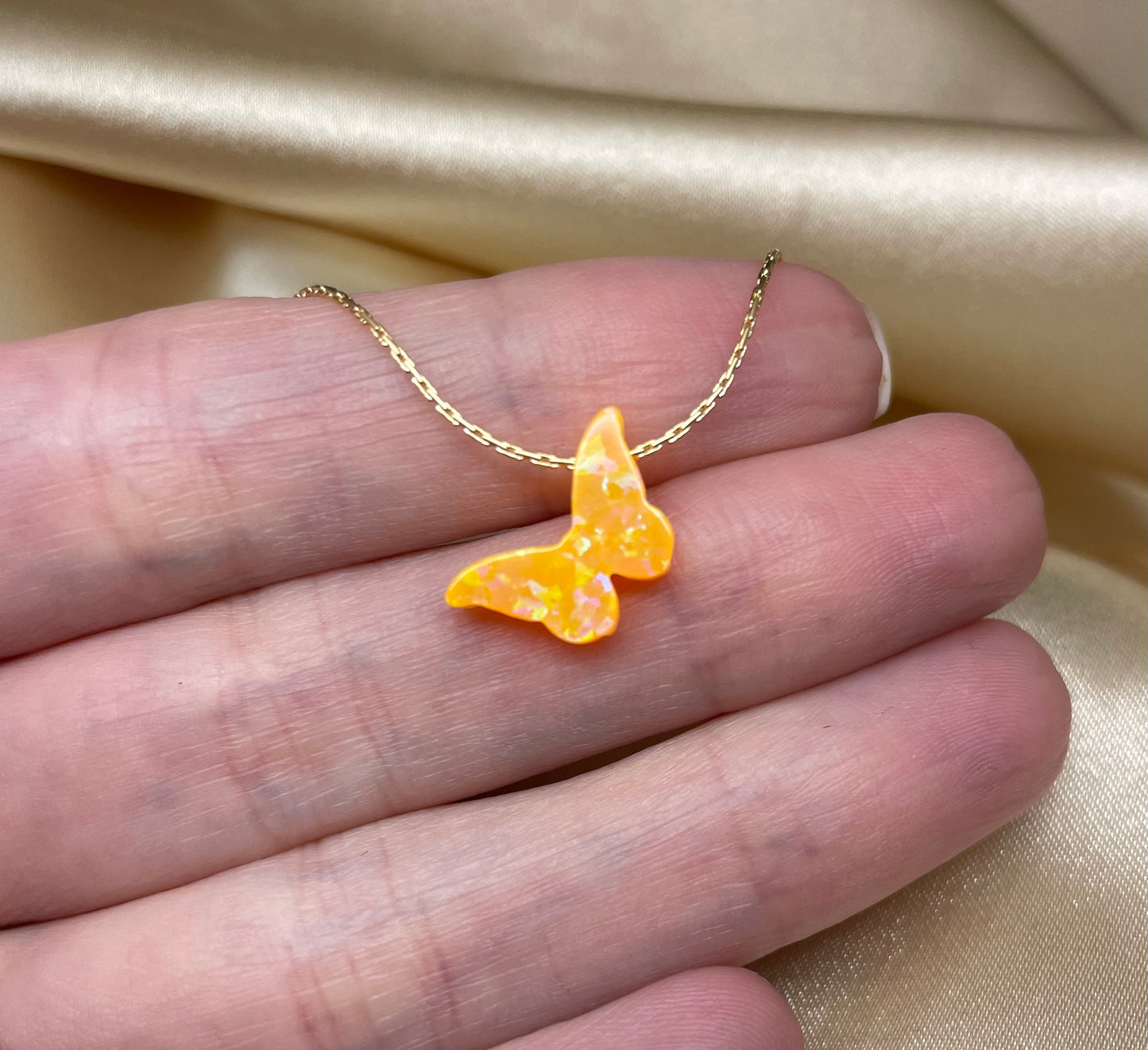 Opal Butterfly Necklace - 12 mesmerizing colors - OpaLandJewelry