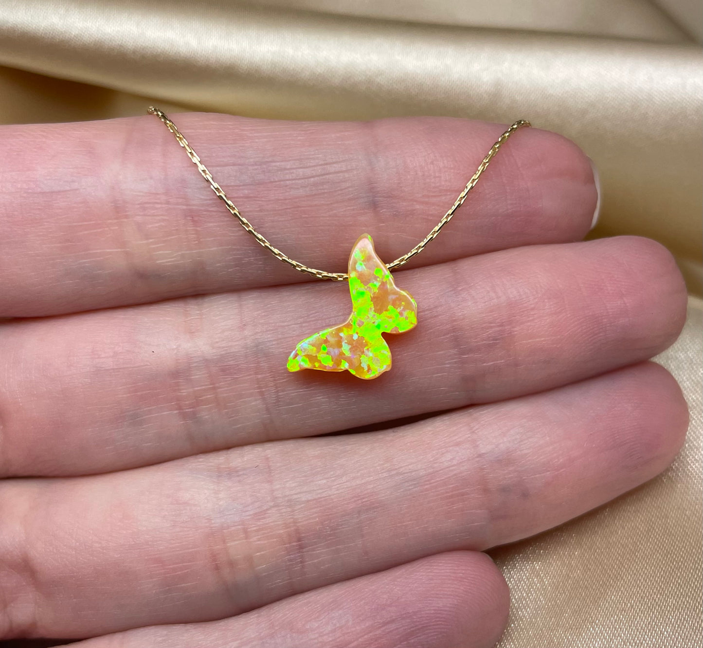 Opal Butterfly Necklace - 12 mesmerizing colors - OpaLandJewelry