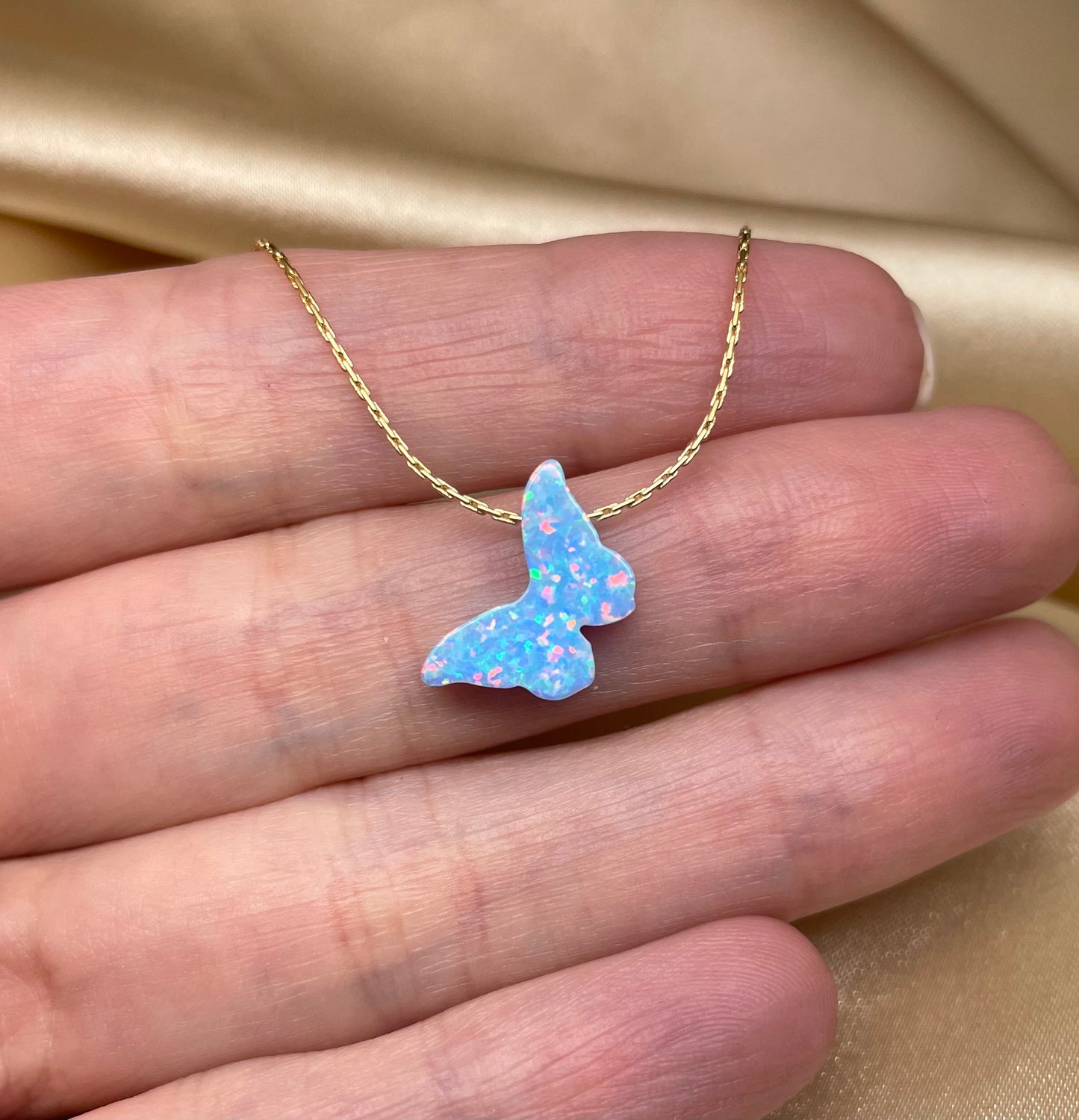Opal Butterfly Necklace - 12 mesmerizing colors - OpaLandJewelry