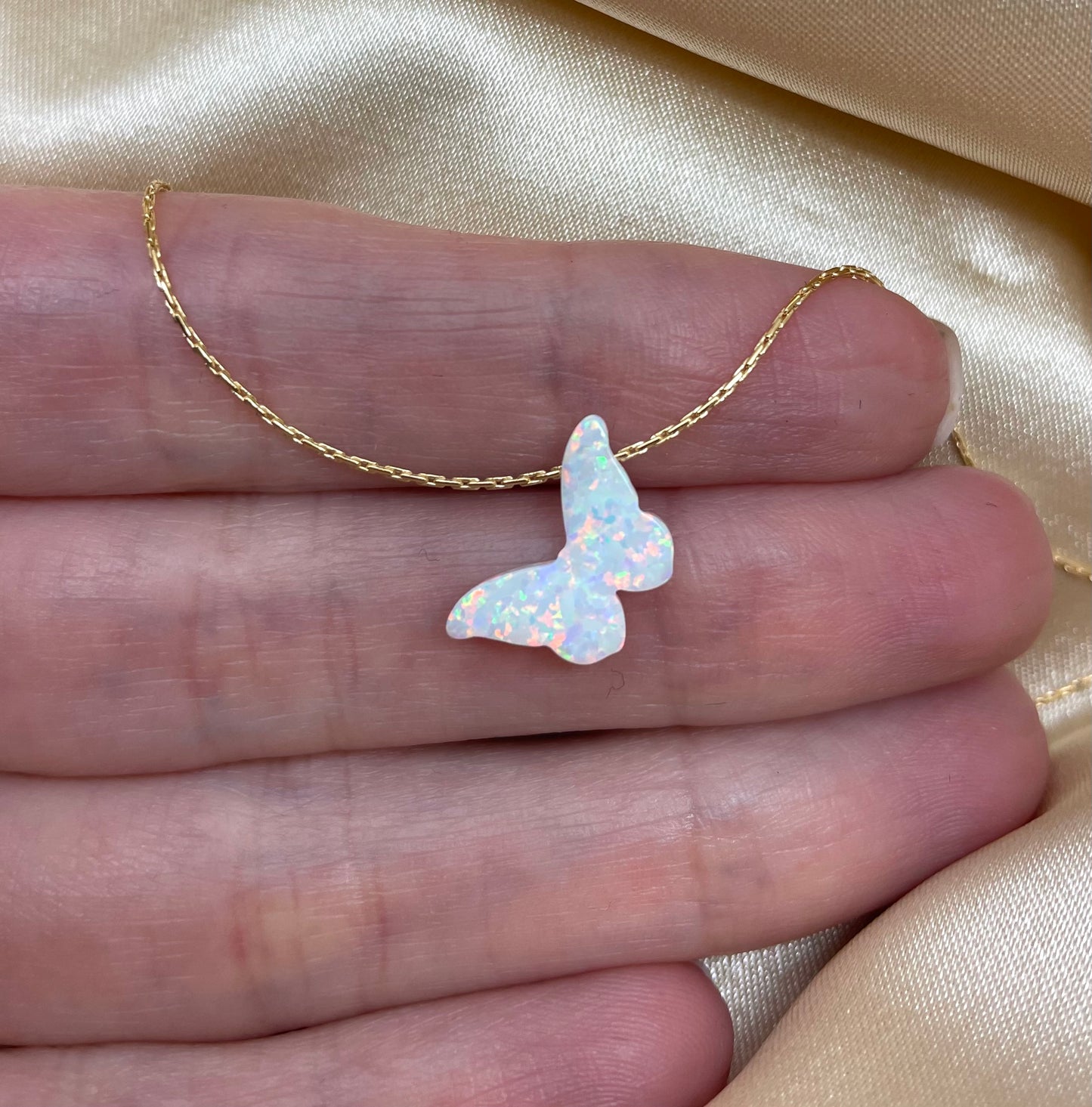 Opal Butterfly Necklace - 12 mesmerizing colors - OpaLandJewelry