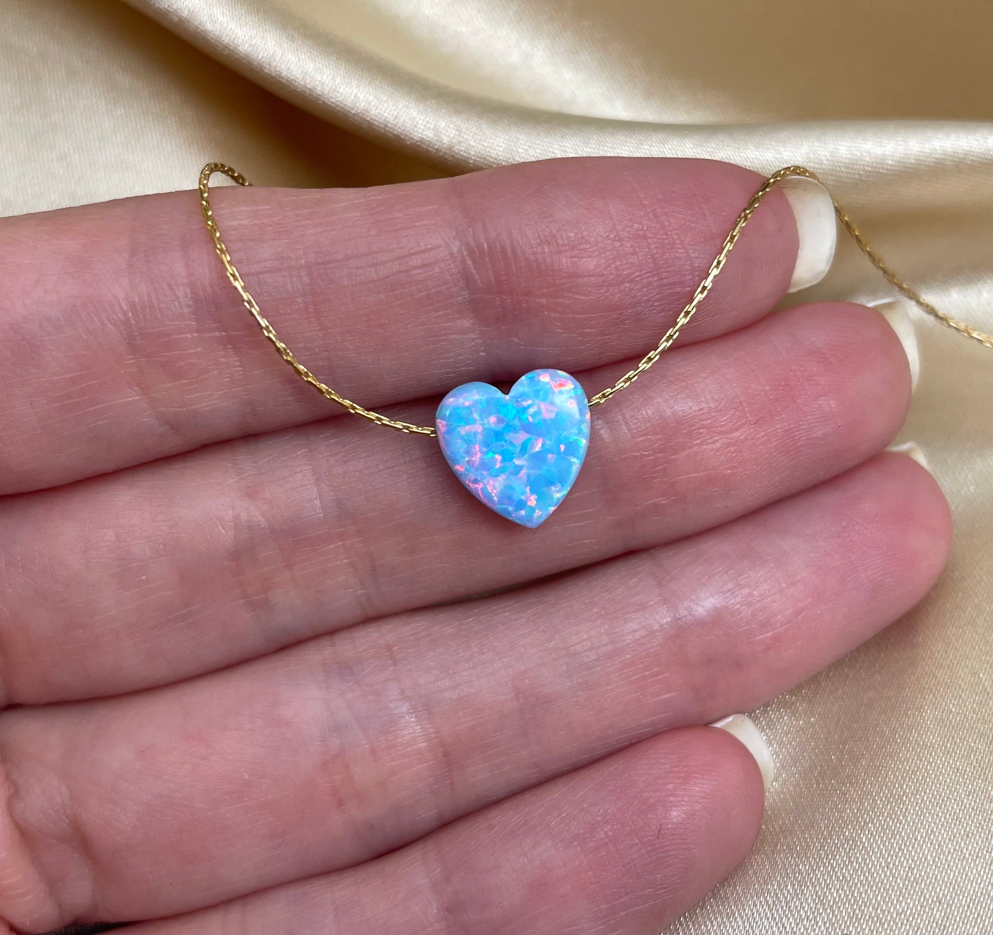 Opal Heart Necklace – A Touch of Love and Elegance - OpaLandJewelry
