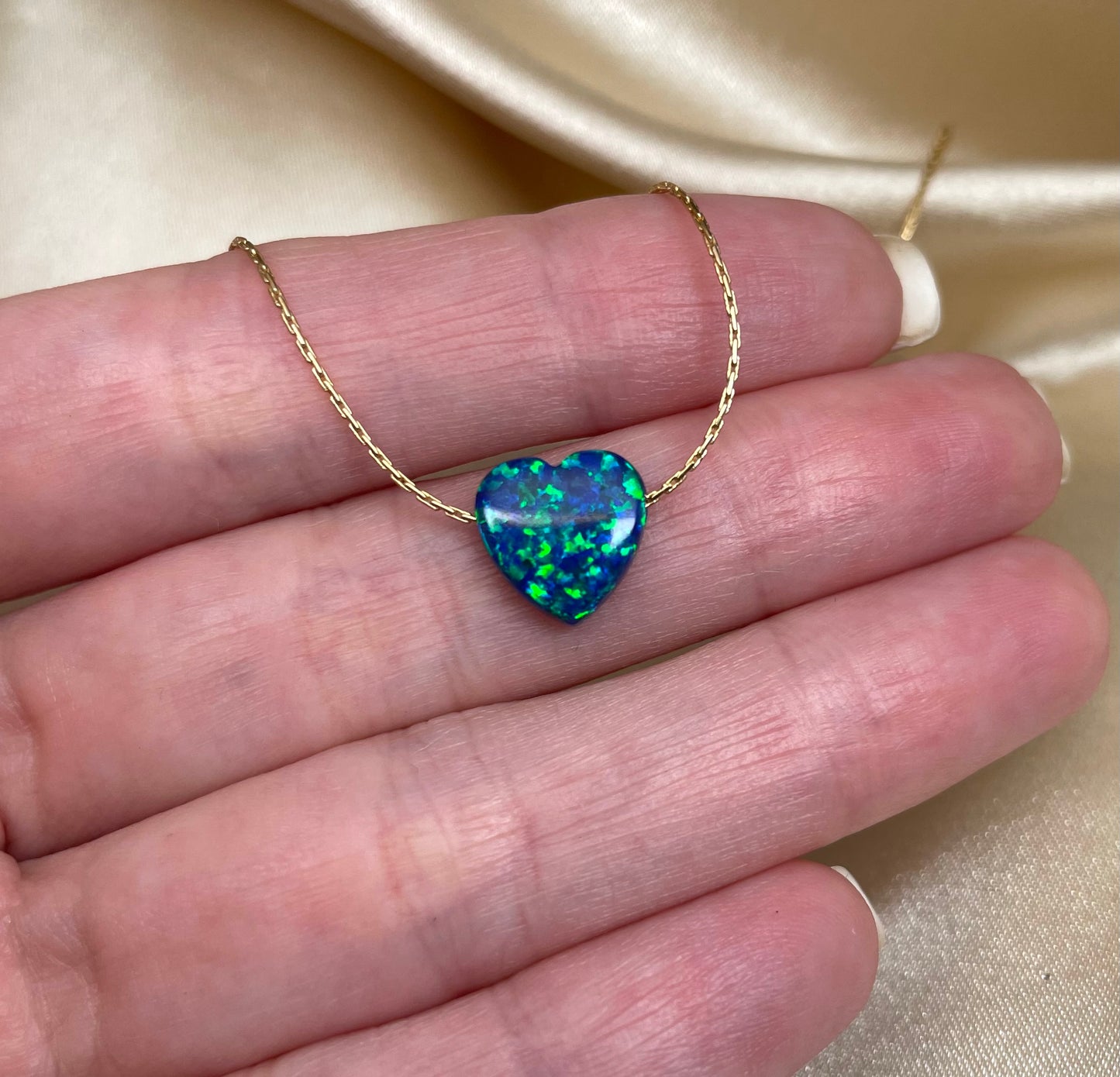 Opal Heart Necklace – A Touch of Love and Elegance - OpaLandJewelry