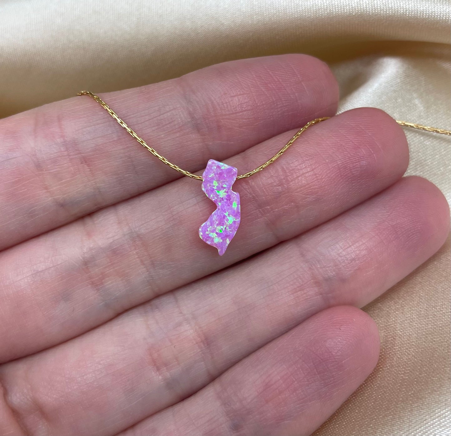 New Jersey Opal Necklace — NJ State Pendant