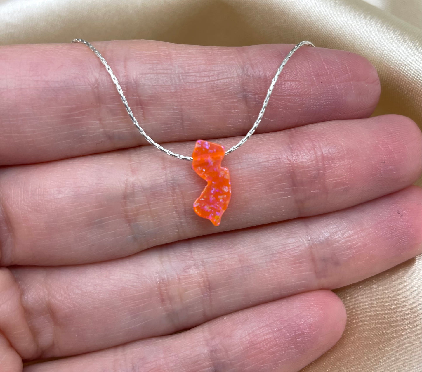 New Jersey Opal Necklace — NJ State Pendant