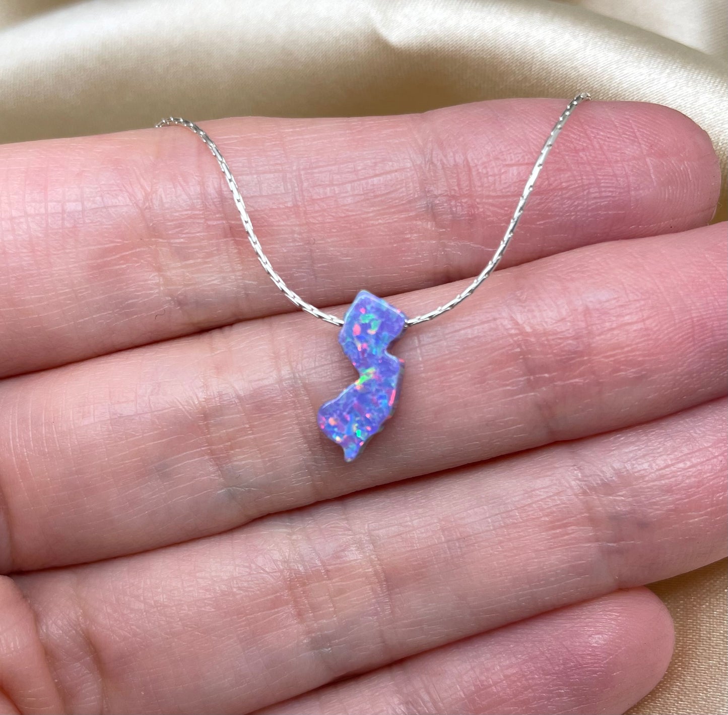 New Jersey Opal Necklace — NJ State Pendant