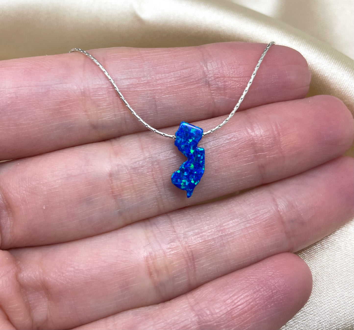 New Jersey Opal Necklace — NJ State Pendant