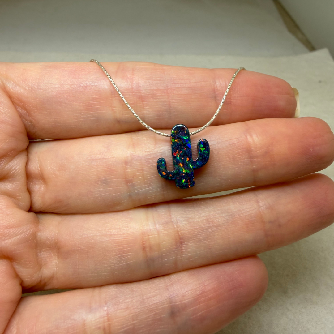 Opal Cactus Necklace – Desert Jewelry