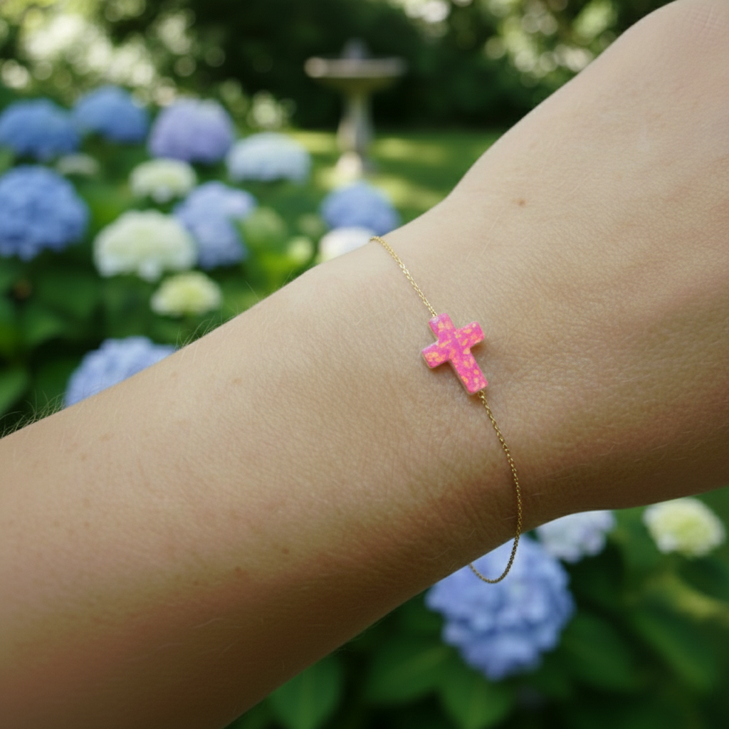 Opal Cross Bracelet