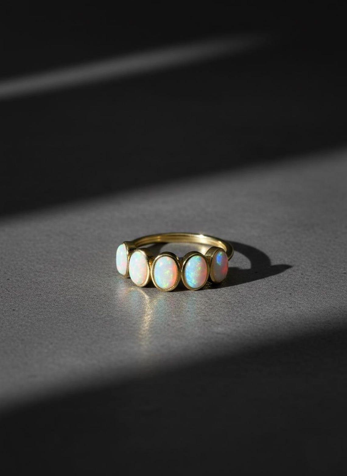 5 Stone Opal Ring - Gold filled