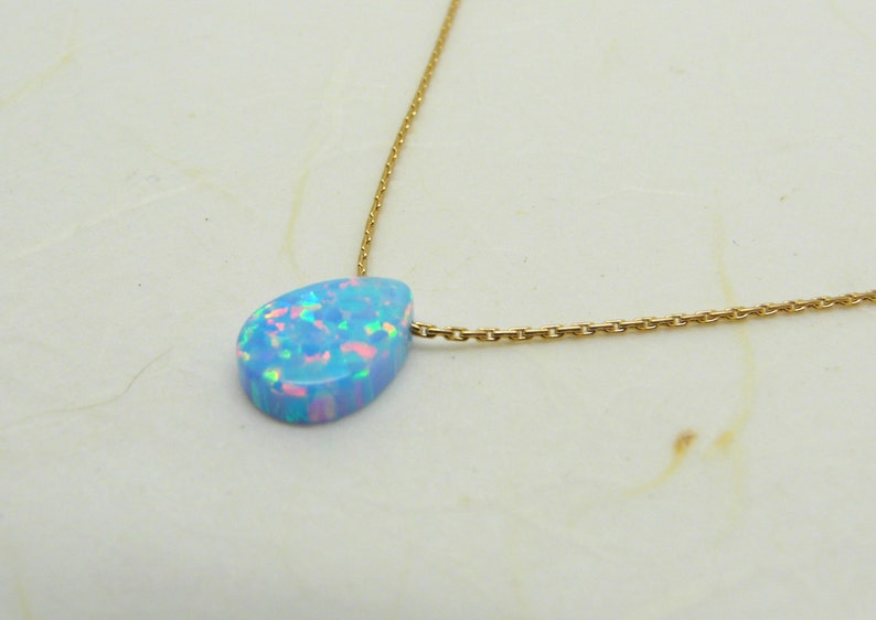 Drop Shape Opal Necklace – Timeless Elegance - OpaLandJewelry