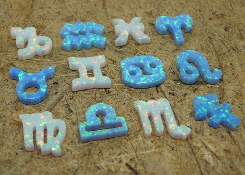 zodiac opal pendants