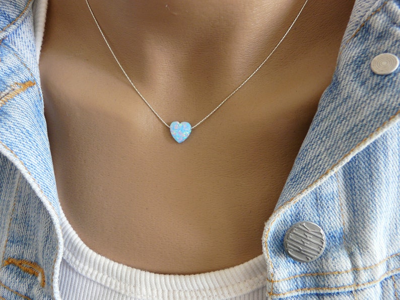 Opal Heart Necklace – Cute & Colorful Heart Pendant - OpaLandJewelry