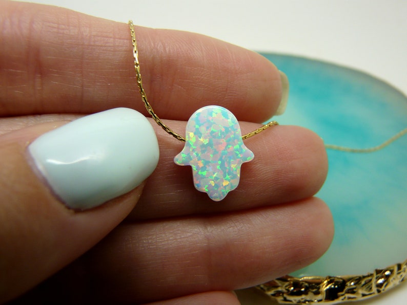 Opal Hamsa Necklace – Protection & Style - OpaLandJewelry