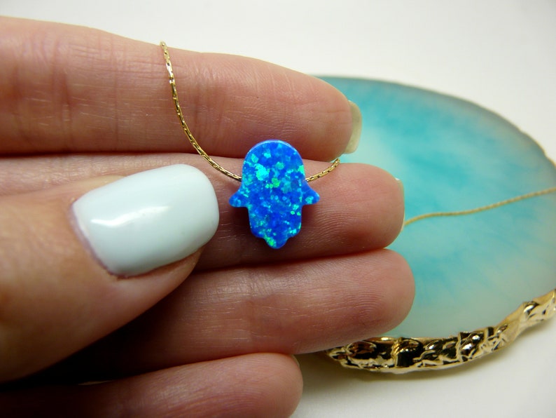 Opal Hamsa Necklace – Protection & Style