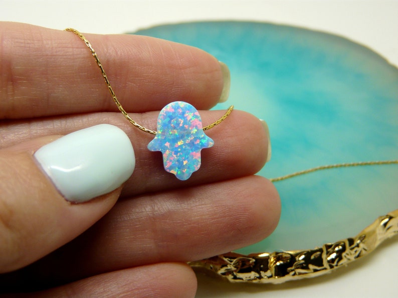 Opal Hamsa Necklace – Protection & Style