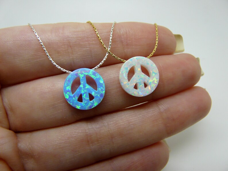 Opal Peace Sign Necklace - OpaLandJewelry