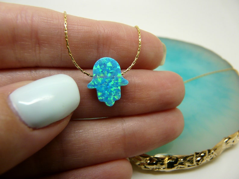Opal Hamsa Necklace – Protection & Style - OpaLandJewelry