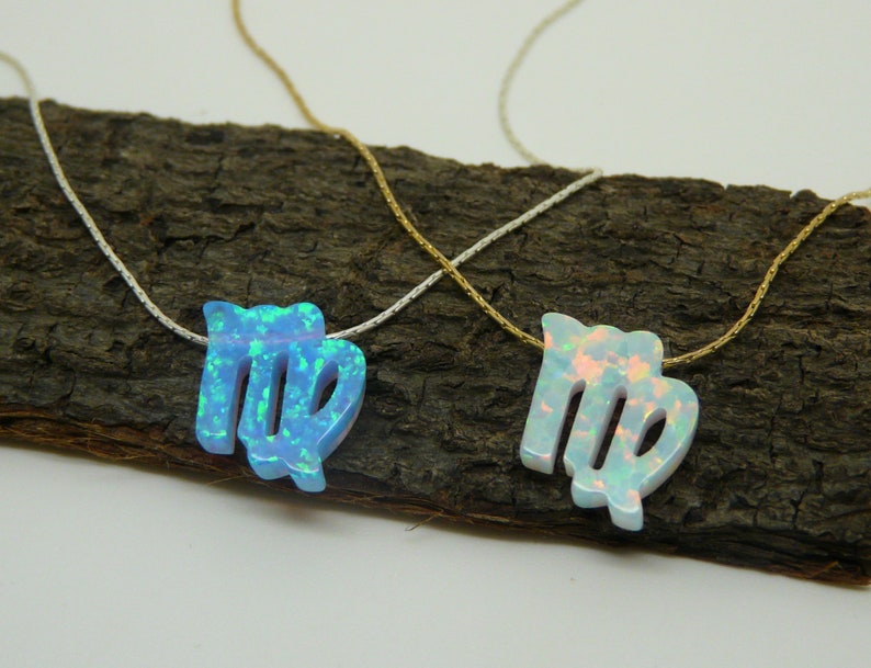 zodiac opal pendants