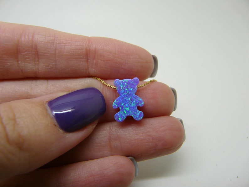 Opal Teddy Bear Necklace – Cute & Playful Charm - OpaLandJewelry