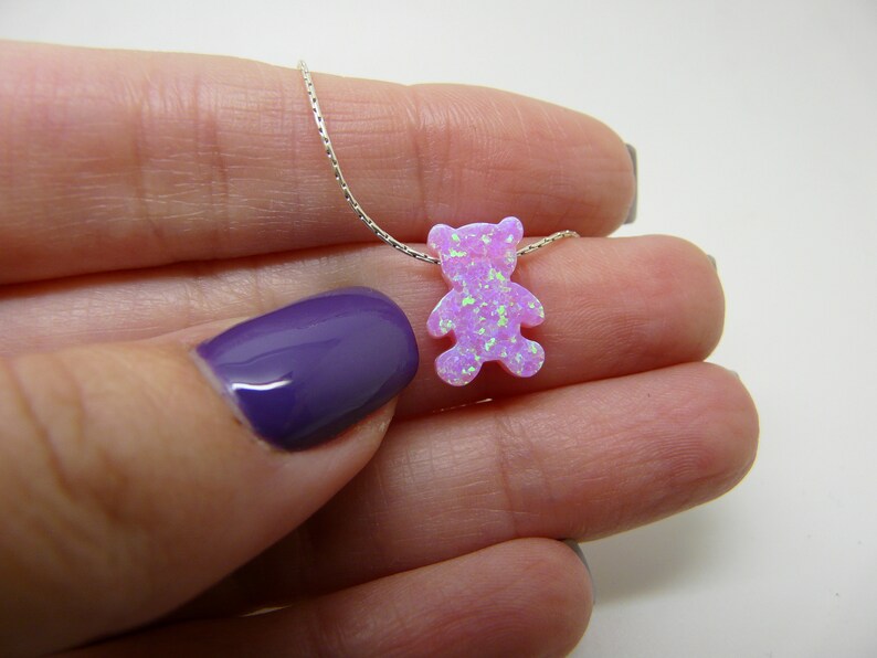 Opal Teddy Bear Necklace – Cute & Playful Charm - OpaLandJewelry