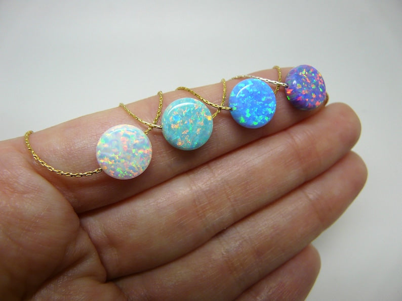 Opal Coin Necklace - OpaLandJewelry