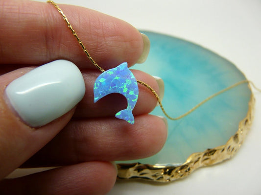 Dolphin Opal Necklace – Ocean Inspired Elegance - OpaLandJewelry