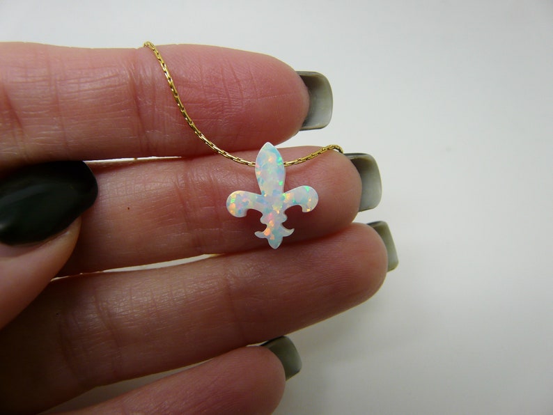 Opal Fleur de Lis Necklace
