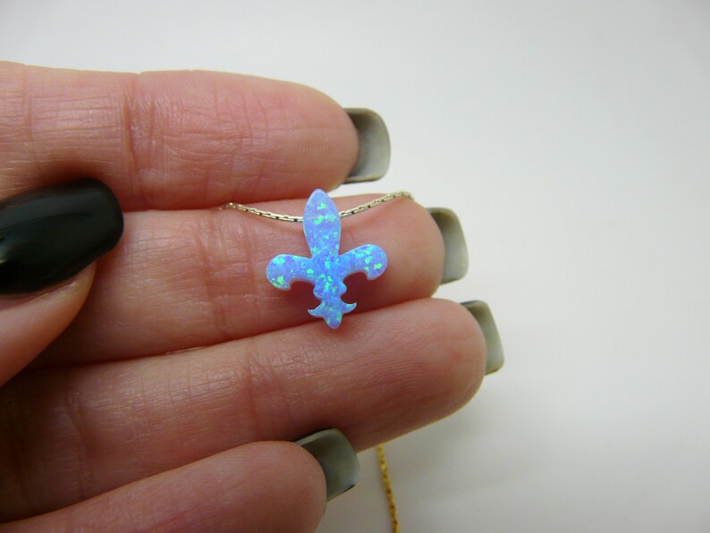 Opal Fleur de Lis Necklace
