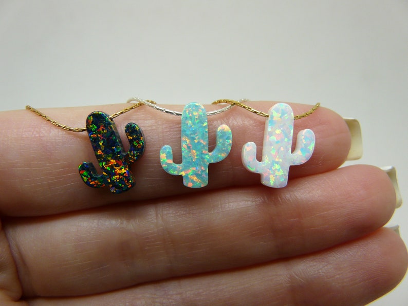 Opal Cactus Necklace – Desert Jewelry - OpaLandJewelry