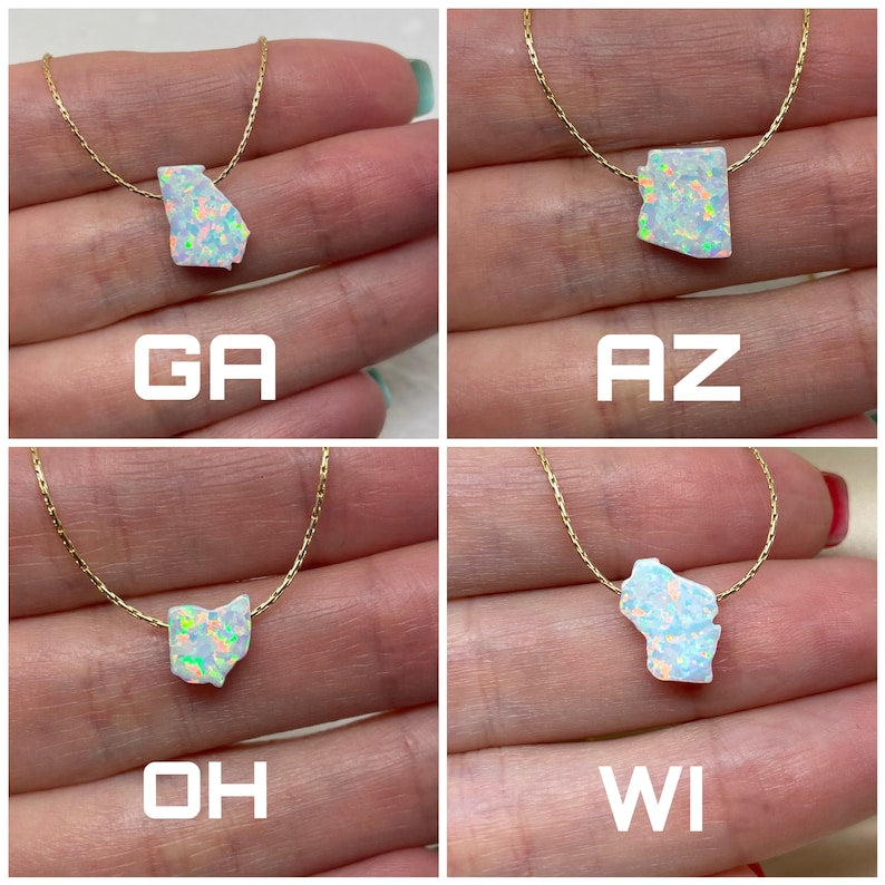 Opal State Necklace – Pick Your State - OpaLandJewelry