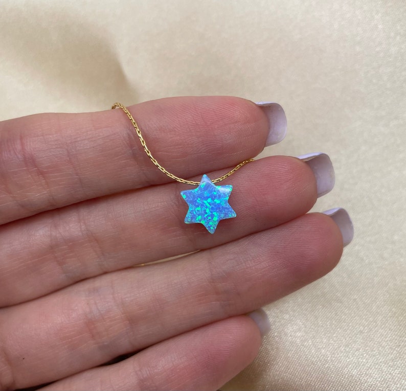 Opal Star of David Necklace – Minimalist Judaica Jewelry - OpaLandJewelry