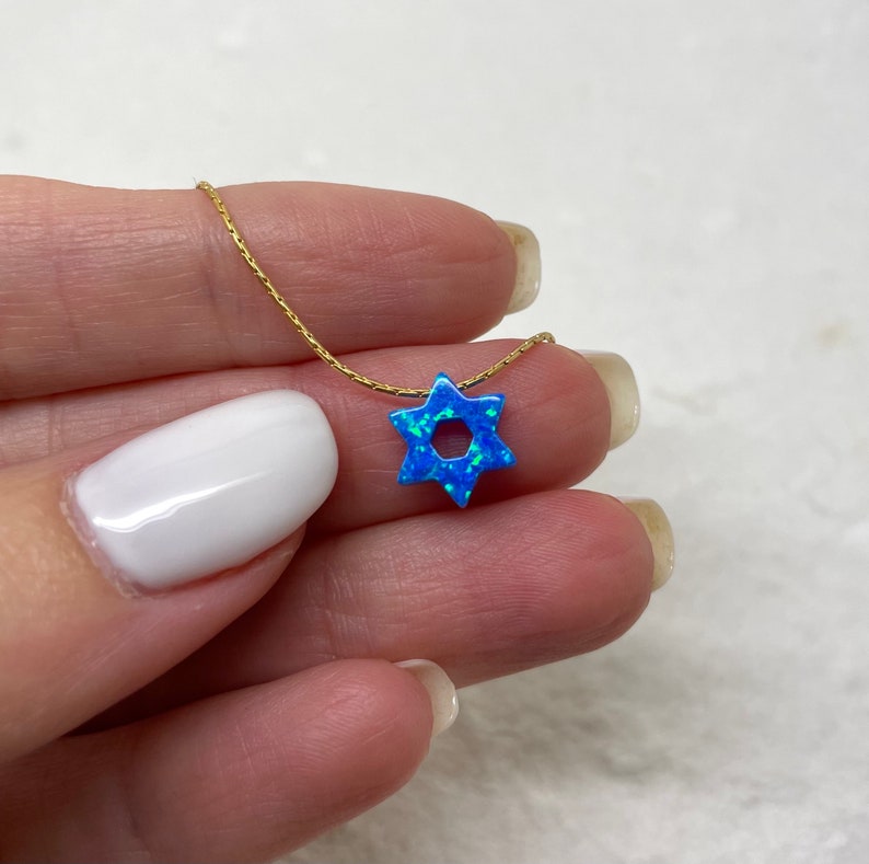 David star necklace Opal