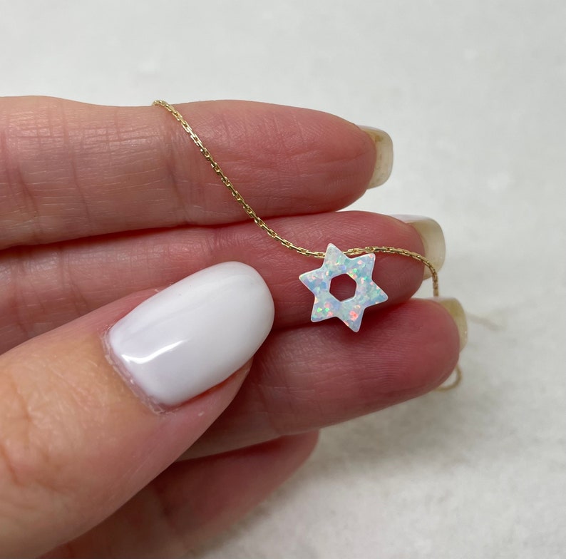 David star necklace Opal