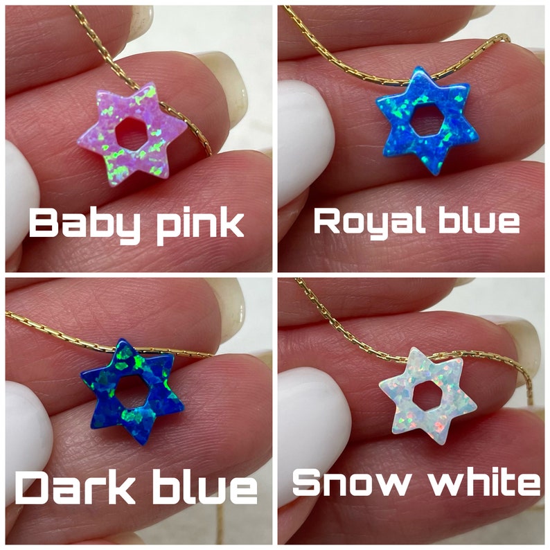 David star necklace Opal