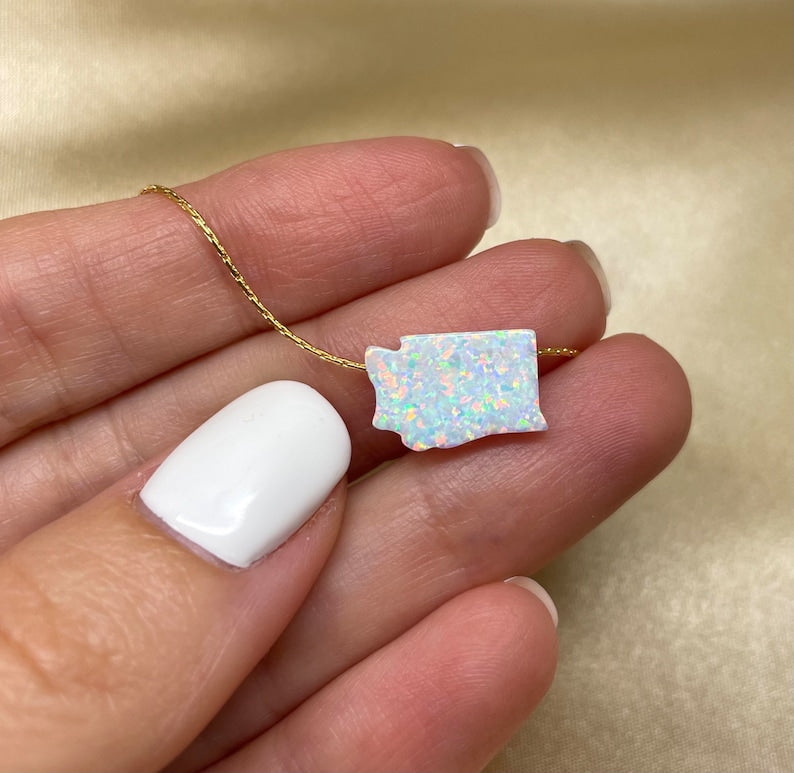 Opal State Necklace – Pick Your State - OpaLandJewelry