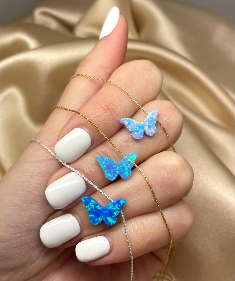 Opal Butterfly Necklace - 12 mesmerizing colors - OpaLandJewelry