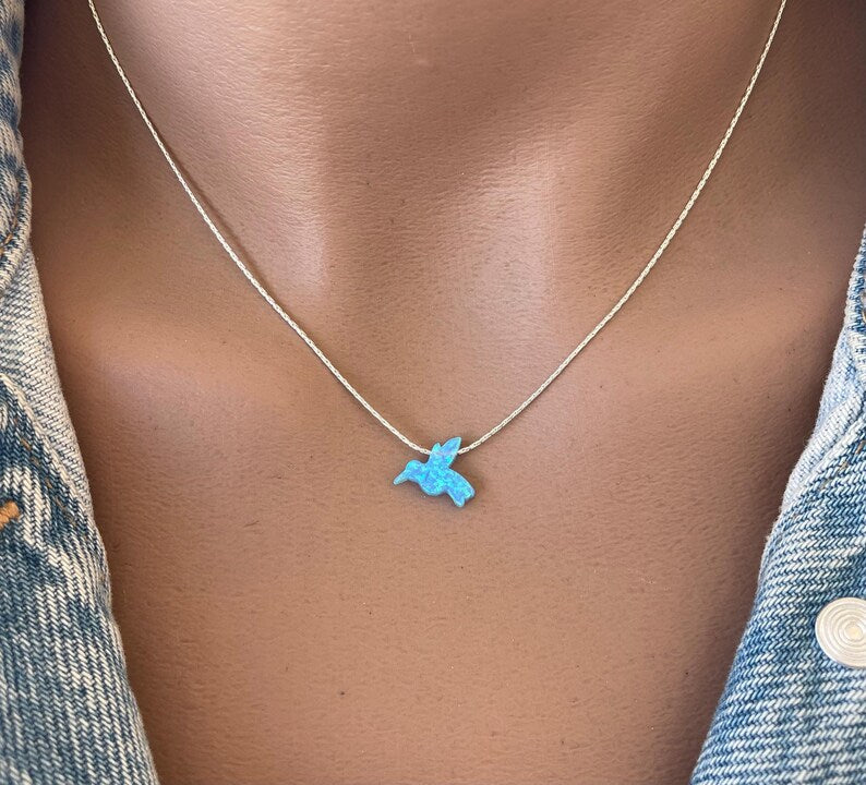 Opal bird necklace - OpaLandJewelry