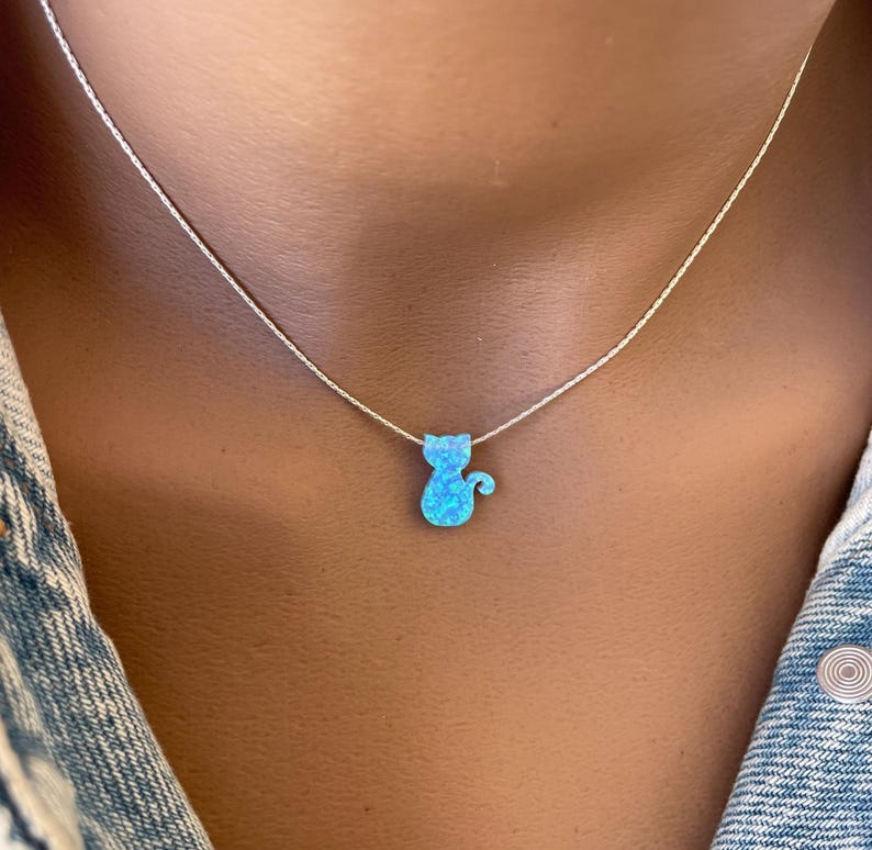 Opal Cat Necklace – Purrfectly Adorable