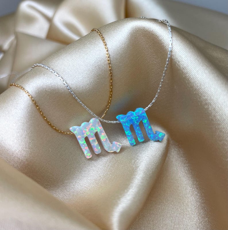 zodiac opal pendants