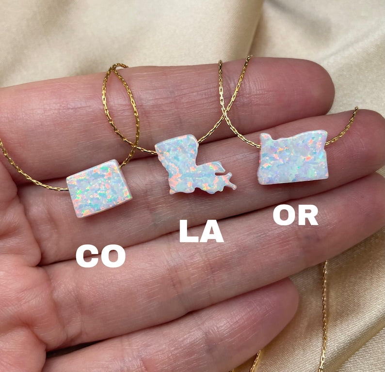Opal State Necklace – Pick Your State - OpaLandJewelry