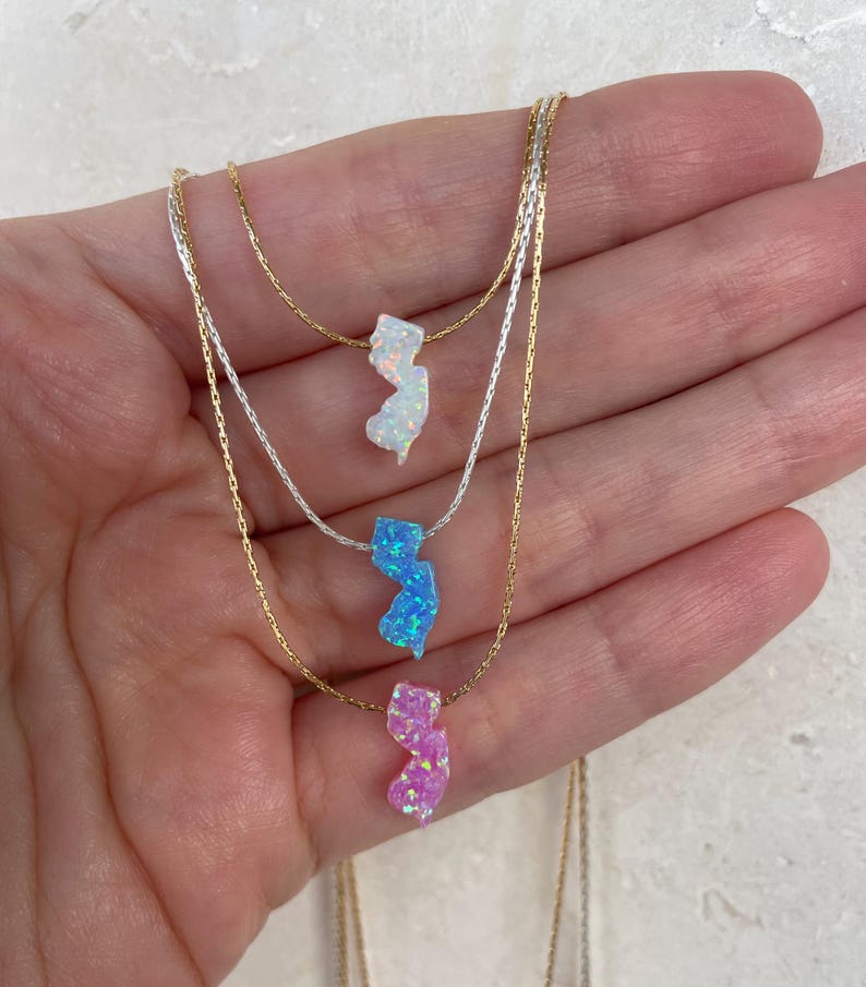 New Jersey Opal Necklace — NJ State Pendant