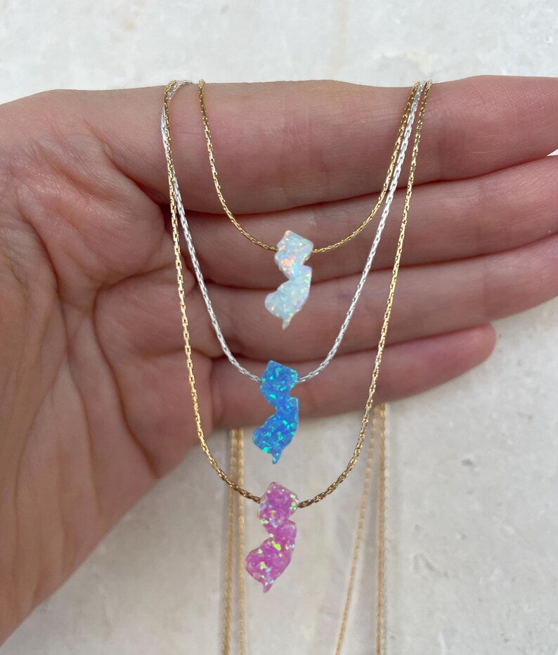 New Jersey Opal Necklace — NJ State Pendant