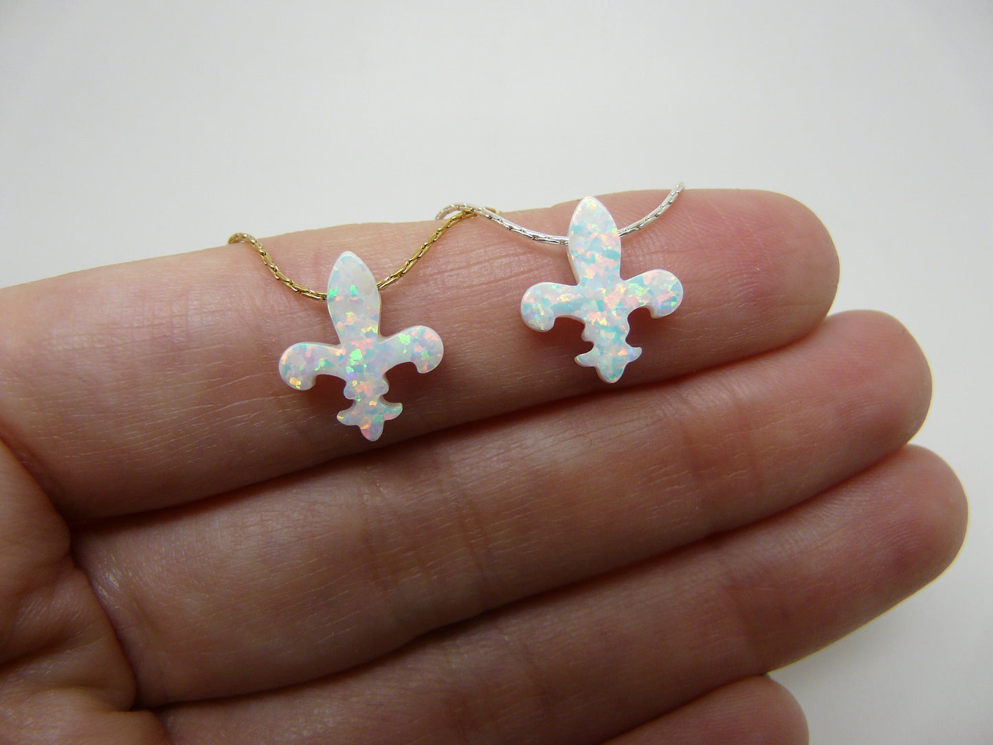 Opal Fleur de Lis Necklace
