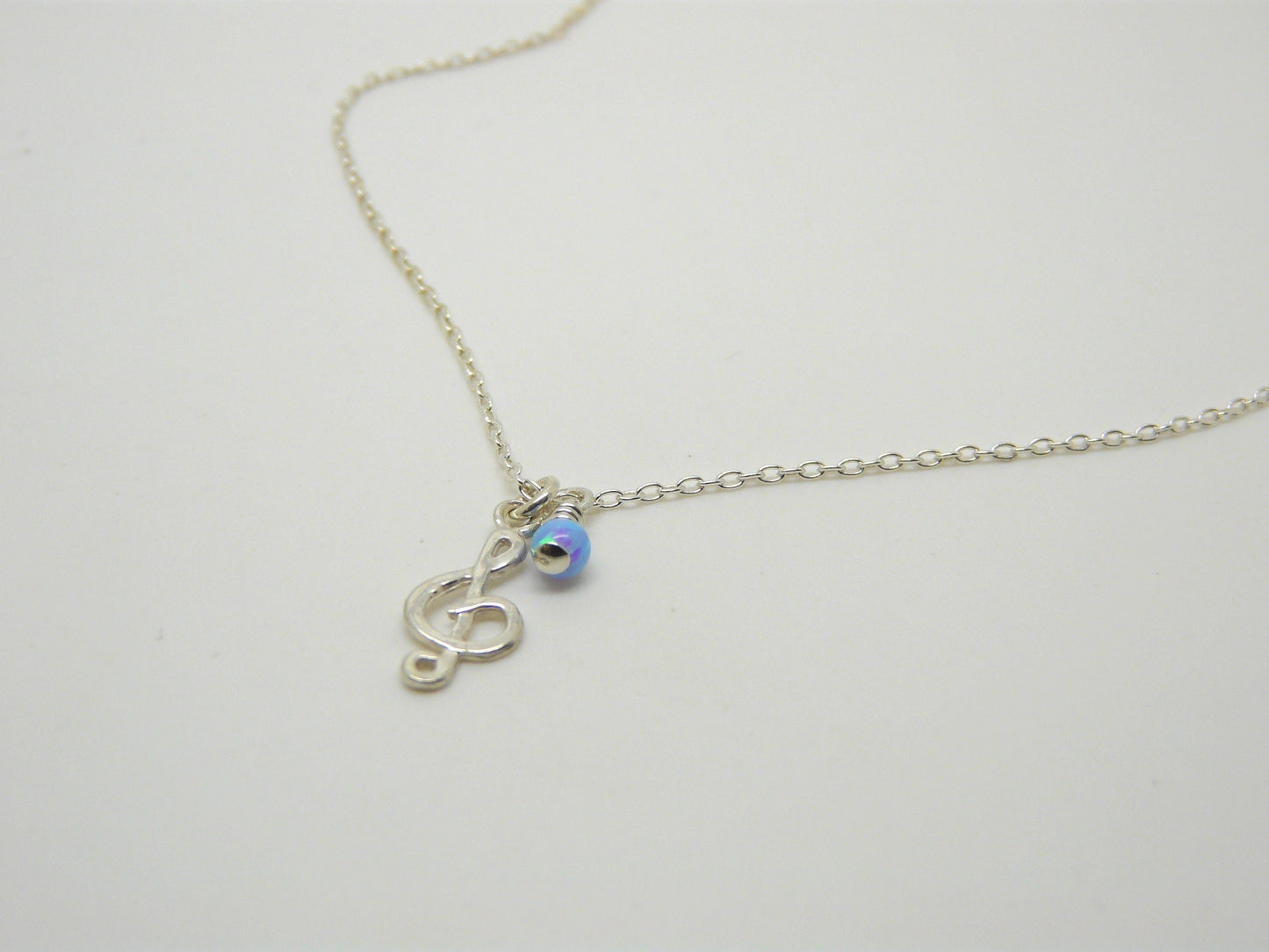 Treble Clef Music Necklace - Melody in Silver