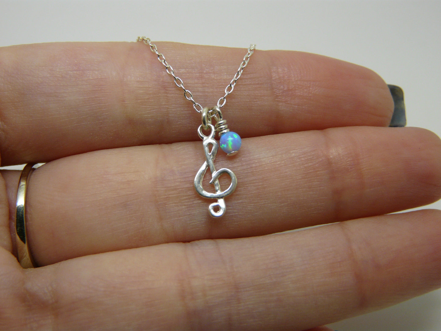 Treble Clef Music Necklace - Melody in Silver