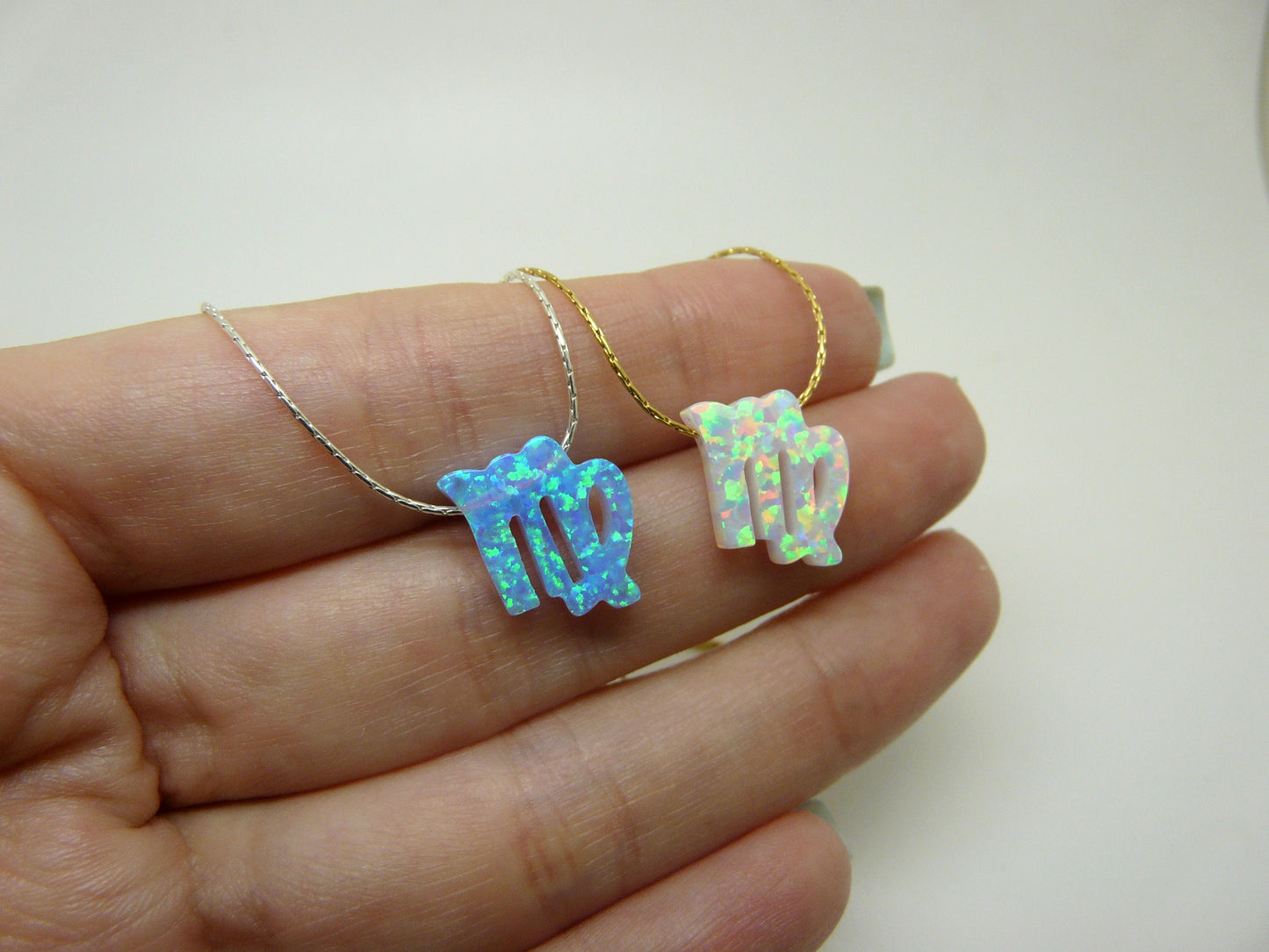 Virgo Zodiac Opal Necklace