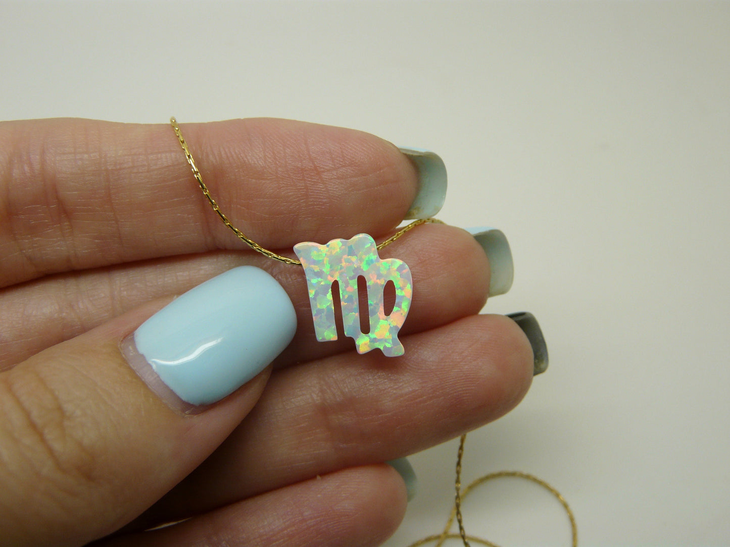 Virgo Zodiac Opal Necklace